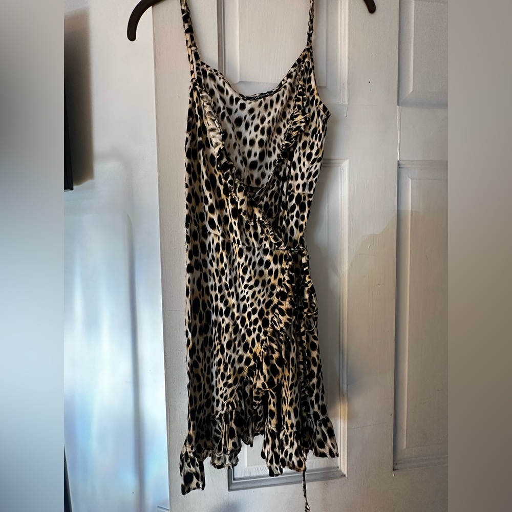Motel Rocks leopard print wrap dress.